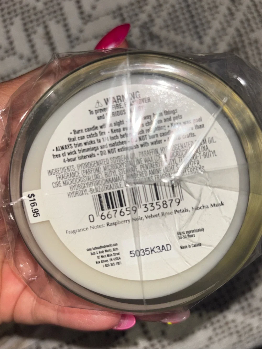 (2026)Bath & Body Works Into The Night Candle - White & Black